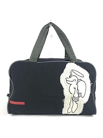 Prada PRADA 4VA602 Sports Logo Bag, Mini Boston Shoulder Handbag, Nylon, Men's and Women's, Black (view 1)