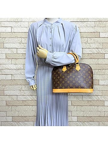 Louis Vuitton Louis Vuitton Alma Monogram Handbag, Canvas M51130 Brown, Women's LOUIS VUITTON (view 2)