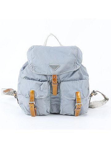 Prada Prada Tessuto Nylon Triangle Logo Leather Backpack, Rucksack, Handbag for Women (view 1)