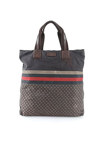 Gucci Gucci Diamante 268112 Leather Nylon Tote Bag Handbag Shoulder Brown Men's (view 1)