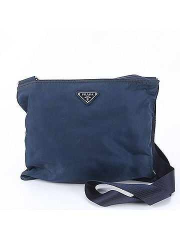 Prada Prada Tessuto Nylon Triangle Logo Shoulder Bag Messenger Navy Blue Men's (view 1)