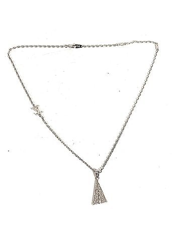 Louis Vuitton LOUIS VUITTON M01034 Rhinestone Pendant LV Paperplane Accessory Jewelry Chain Necklace Metal Men's Women's Silver (view 2)