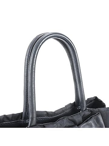 Prada Prada Tessuto Nylon Ribbon Motif Leather Tote Bag Handbag Shoulder Black Women's (view 2)