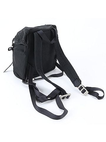 Prada Prada Tessuto Nylon Triangle Logo Leather Backpack Handbag Black Women's (view 2)
