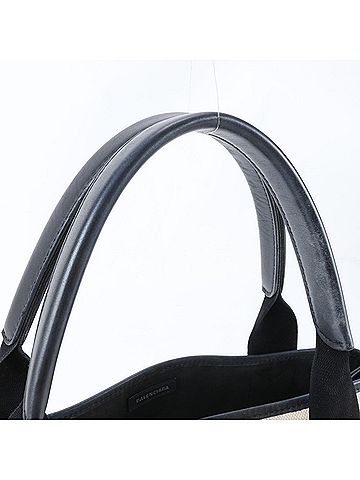 Balenciaga Balenciaga Navy Cabas Handbag with Pouch, Leather & Canvas Tote Bag, Handbag, Shoulder Women's (view 2)