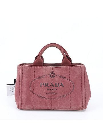 Prada Prada Canapa Triangle Logo Handbag/Tote Bag (B2439G) with Guarantee Card - Women's (view 1)