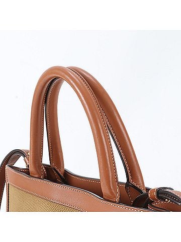 Céline Celine Vertical Cabas Leather Canvas 2-Way Shoulder Bag Handbag for Women (view 2)