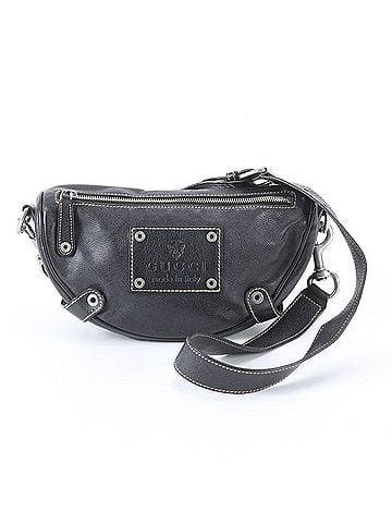 Gucci Gucci Crest 223337 Leather Shoulder Bag Messenger Black Men's (view 1)