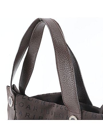 Bvlgari Bvlgari Logomania Leather Canvas Tote Bag Handbag Shoulder Brown Women's (view 2)