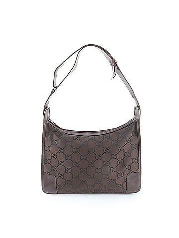Gucci Gucci GG Nylon Leather One-Shoulder Bag Tote Handbag Brown Women's (view 1)