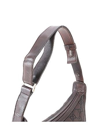 Gucci Gucci GG Nylon Leather One-Shoulder Bag Tote Handbag Brown Women's (view 2)