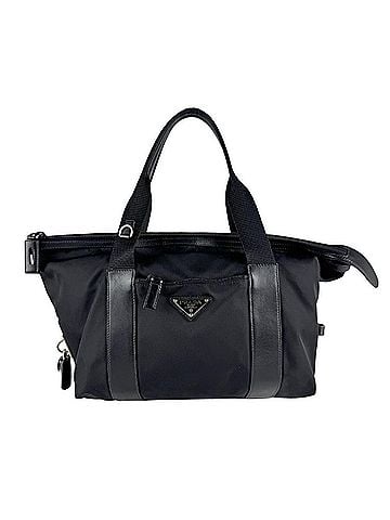 Prada Prada handbag, nylon and leather, black, for men women, z10016 (view 1)