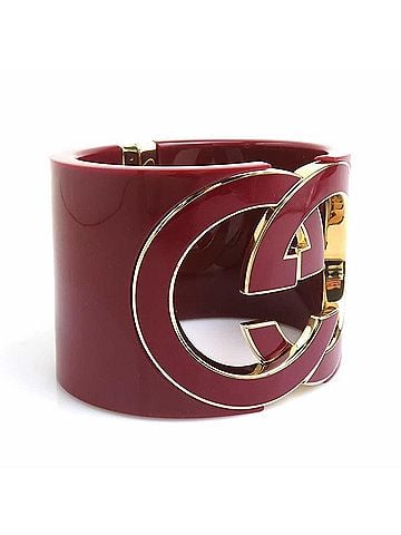 Gucci Gucci Bangle, Interlocking G, Plastic, Bordeaux, Women's, r11229a (view 2)