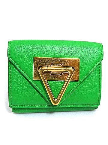 Bottega Veneta Bottega Veneta Tri-fold Wallet, Leather, Green, Men's/Women's, r11221a (view 1)