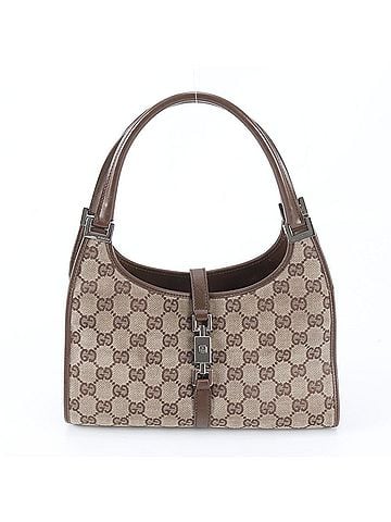 Gucci Gucci Jackie GG Canvas 01721 Leather Handbag Tote Bag Brown Women's (view 1)