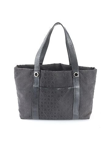 Bvlgari Bvlgari Logomania Leather Canvas Tote Bag Handbag Shoulder Black Women's (view 1)