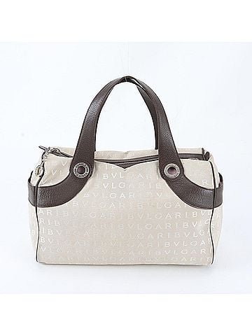 Bvlgari Bvlgari Logomania Mini Boston Leather Canvas Handbag Tote Bag for Women (view 1)