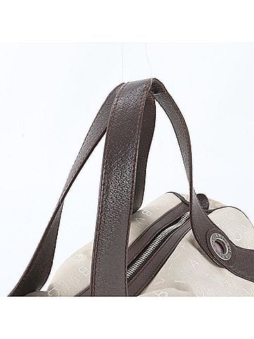 Bvlgari Bvlgari Logomania Mini Boston Leather Canvas Handbag Tote Bag for Women (view 2)