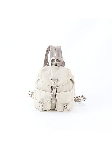 Prada Prada Tessuto Nylon Triangle Logo Leather Backpack, Rucksack, Handbag for Women (view 1)
