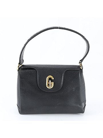 Gucci Vintage Gucci G-logo hardware leather shoulder bag, tote handbag, black, for women. (view 1)