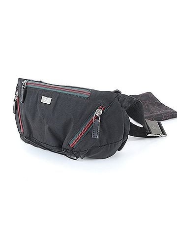 Gucci Gucci 122350 Leather Nylon 2-Way Body Bag, Crossbody Waist Pouch, Shoulder Black, Men's (view 1)