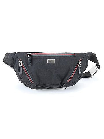 Gucci Gucci 122350 Leather Nylon 2-Way Body Bag, Crossbody Waist Pouch, Shoulder Black, Men's (view 2)