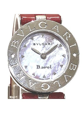 Bvlgari Bulgari Watch, Total Weight 26.8g, Stainless Steel, Genuine Leather Strap, Quartz Movement, Pink Mother-of-Pearl Dial, BZ22S (view 1)