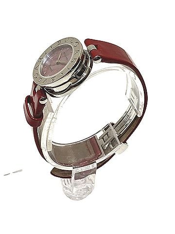 Bvlgari Bulgari Watch, Total Weight 26.8g, Stainless Steel, Genuine Leather Strap, Quartz Movement, Pink Mother-of-Pearl Dial, BZ22S (view 2)