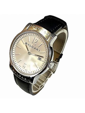 Bvlgari Bulgari BVLGARI Solo Tempo watch, total weight 38.1g, stainless steel, genuine leather strap, quartz movement, ST35S (view 2)