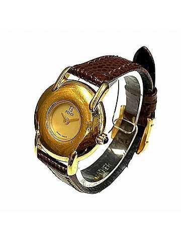Fendi Fendi watch, total weight 21.8g, GP (gold plated) leather strap, quartz movement, beige dial, 400L. (view 2)