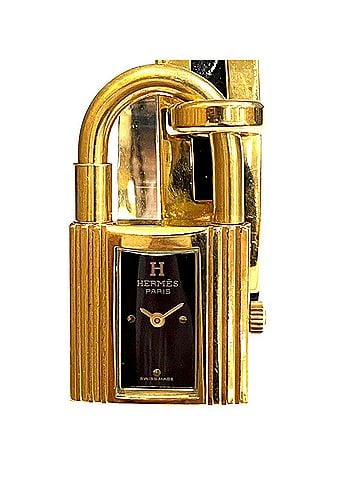 Hermès Hermes Kelly Watch, total weight 37.2g, quartz movement, black dial, KE1.201 (view 1)