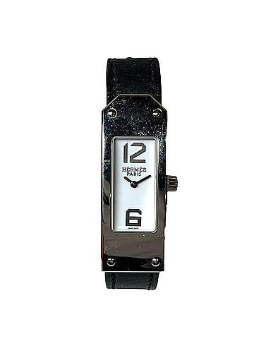 Hermès Hermes Kelly II watch, model, total weight 24.2g, stainless steel, genuine leather strap, quartz movement, white dial, KT1.210. (view 1)