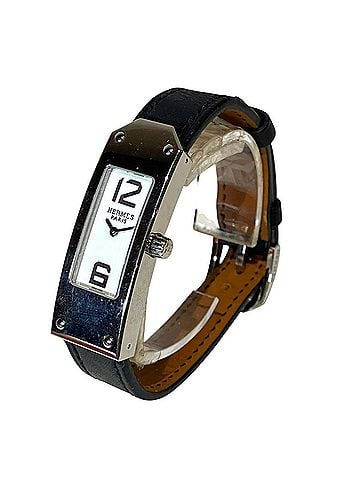 Hermès Hermes Kelly II watch, model, total weight 24.2g, stainless steel, genuine leather strap, quartz movement, white dial, KT1.210. (view 2)