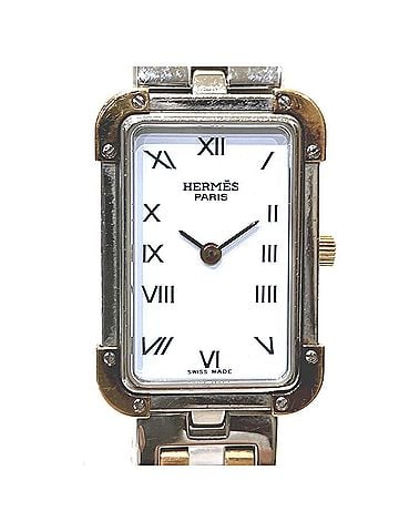 Hermès Hermes Croisière NB watch, total weight 43g, stainless steel, quartz movement, white dial, CR1.220 battery. (view 1)