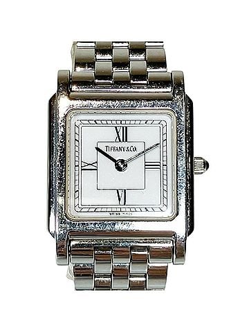 Tiffany & Co. Tiffany & Co. wristwatch, total weight 52g, stainless steel, quartz movement, white dial. (view 1)