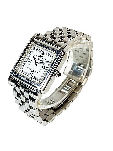 Tiffany & Co. Tiffany & Co. wristwatch, total weight 52g, stainless steel, quartz movement, white dial. (view 2)