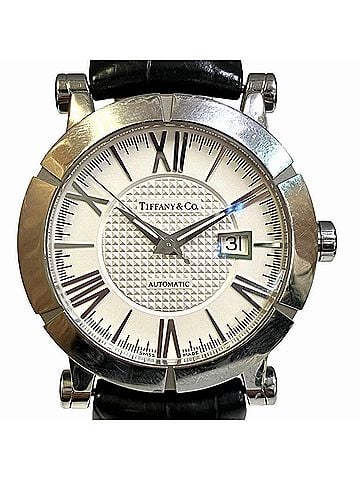 Tiffany & Co. Tiffany & Co. Atlas watch, total weight 107.1g, stainless steel, genuine leather strap, automatic movement, silver dial, Z1000.70.12A10A71A (view 1)