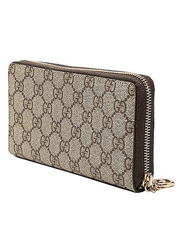 Gucci Gucci GG Supreme Round Zip Long Wallet 307982 Beige Brown Women's GUCCI (view 2)