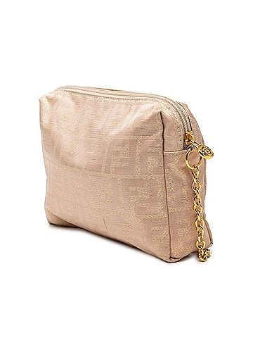 Fendi Fendi Zucca Glitter Chain Shoulder Bag, Pink Beige Canvas, Women's FENDI (view 2)