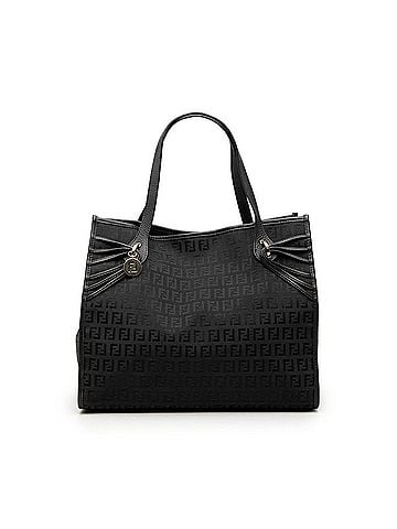 Fendi Fendi Zucchino Tote Bag, Black/Navy Canvas Leather, Women's FENDI (view 1)