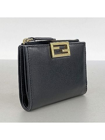 Fendi Fendi Leather Wallet, Black, Women's (view 2)