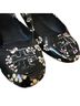 Tory Burch 100% Patent Leather Floral Black Pink Flats Size 5 1/2 - photo 9