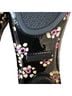 Tory Burch 100% Patent Leather Floral Black Pink Flats Size 5 1/2 - photo 3