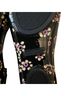 Tory Burch 100% Patent Leather Floral Black Pink Flats Size 5 1/2 - photo 7
