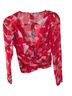 IRO 100% Silk Red Long Sleeve Blouse Size 8 - photo 2