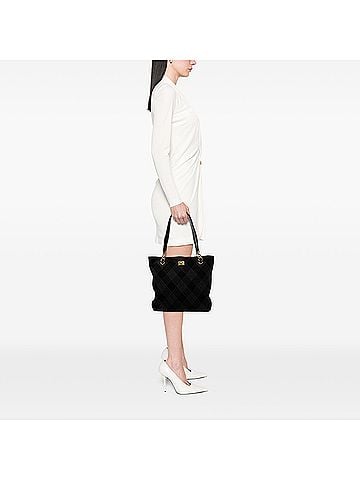 Chanel CC Stitched Suede Tote (view 2)