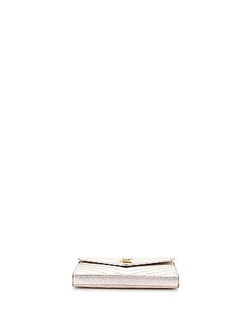 Saint Laurent Classic Monogram Wallet on Chain Matelasse Chevron Metallic Leather Medium (view 2)