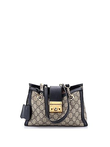 Gucci Padlock Chain Tote GG Coated Canvas with Leather Small (view 1)