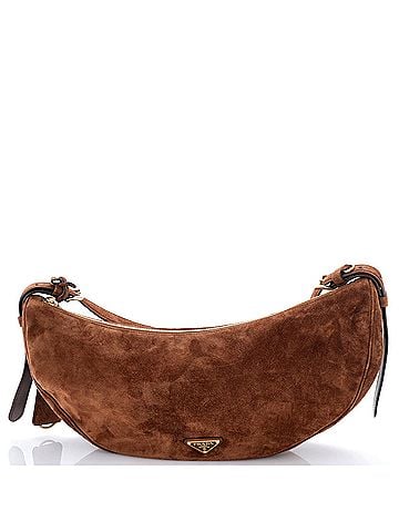 Prada Demi-Lune Shoulder Bag Suede Large (view 1)
