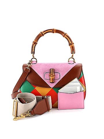 Gucci Bamboo 1947 Top Handle Bag Limited Edition Geometric Leather and Suede Medium (view 1)